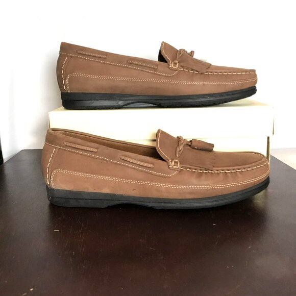 Dockers Mens Newport Oak Crazyhorse Leather Tassel Loafers Size 13M - Picture 1 of 9